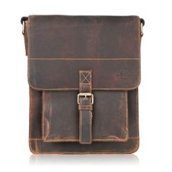 Listonoszka skórzana PAOLO PERUZZI T-91-HBR brązowa. Brązowe torby na ramię męskie Paolo Peruzzi, bez wzorów, z materiału, na ramię. Za 259.99 zł.