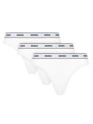 HUGO Komplet 3 par stringów 50480150 Biały. Białe stringi damskie Hugo, s, bez wzorów, z bawełny. Za 119.99 zł.