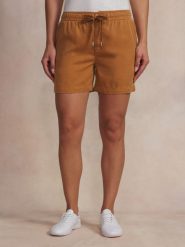 Damskie szorty bermudzkie TBS Myrnober. Brązowe szorty damskie TBS, l, bez wzorów, z lyocellu, eleganckie. Za 253.00 zł.
