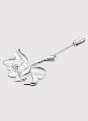 PAKO LORENTE - Srebrna szpilka do marynarki męskiej kwiat lotosu. Szare marynarki męskie Pako Lorente, bez wzorów, młodzieżowe. Za 149.99 zł.