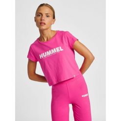 Hummel Koszulka sportowa hml Legacy Woman Cropped T-shirt. Czerwone koszulki sportowe damskie Hummel, m, bez wzorów, z bawełny, bez kołnierzyka, bez ramiączek, do biegania. Za 55.00 zł.