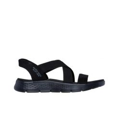Sandały damskie, Slip-Ins: Go Walk Flex Sandal - Glimmer Up. Brązowe sandały damskie Skechers, bez wzorów, z materiału, bez obcasa, bez zapięcia. Za 319.99 zł.