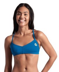 Góra od stroju kąpielowego damskiego dwuczęściowy na basen Arena Bandeau. Niebieskie bikini damskie Arena, l, bez wzorów. Za 101.98 zł.