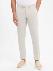 Finshley & Harding London spodnie garniturowe Mężczyźni Slim Fit beżowy, 54. Brązowe eleganckie spodnie męskie Finshley & Harding London, m, bez wzorów, z syntetyku. Za 229.95 zł.