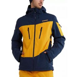 Kurtka narciarska męska Privet Jacket. Brązowe kurtki snowboardowe męskie Fundango, m, bez wzorów, z materiału, długie, z kapturem, narciarskie. Za 639.00 zł.