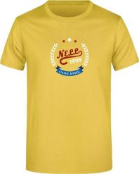 T-shirt męski Nell Alvar żółty. Żółte t-shirty męskie ENELL, na lato, m, bez wzorów, z bawełny, eleganckie, bez kołnierzyka. Za 113.99 zł.
