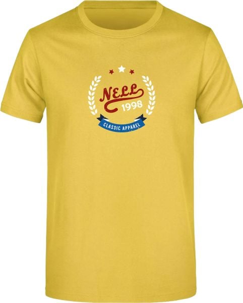T-shirt męski Nell Alvar żółty. Żółte t-shirty męskie ENELL, na lato, m, bez wzorów, z bawełny, eleganckie, bez kołnierzyka. Za 122.99 zł.