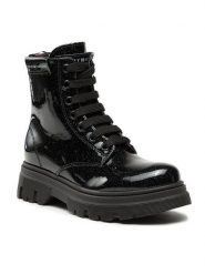 Tommy Hilfiger Kozaki T4A5-33041-1237999 M Czarny. Czarne buty zimowe dziewczęce Tommy Hilfiger, bez wzorów, ze skóry, bez zapięcia. Za 589.99 zł.