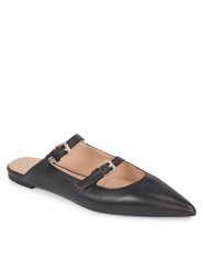 Tommy Hilfiger Klapki Th Pointy Leather Mule FW0FW07722 Czarny. Czarne klapki damskie Tommy Hilfiger, bez wzorów, ze skóry, bez obcasa. Za 569.99 zł.