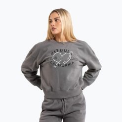 Bluza damska Pitbull Manzanita Heart Crewneck Sweatshirt. Szare bluzy damskie PITBULL, l, bez wzorów, z bawełny, bez kaptura. Za 159.99 zł.