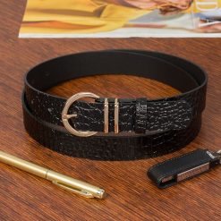Pasek skórzany BELTIMORE r.80-95 cm E55 czarny. Czarne paski damskie bez wzorów. Za 41.99 zł.