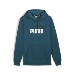 Męska bluza sportowa z kapturem PUMA Essentials+. Zielone bluzy męskie Puma, m, bez wzorów, z kapturem. Za 234.25 zł.