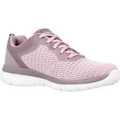 Buty do chodzenia damskie Skechers Dynamight 20FALLFO. Czerwone obuwie sportowe damskie Skechers, bez wzorów, z materiału, trekkingowe, Skechers Sport. Za 199.99 zł.