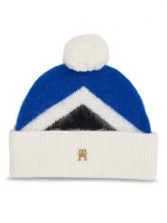 Tommy Hilfiger Czapka Th Evening Pompom Beanie Argyle AW0AW15305 Niebieski. Niebieskie szaliki i chusty damskie Tommy Hilfiger, na zimę, bez wzorów, z syntetyku. Za 469.99 zł.