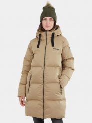 Płaszcz Zimowy Damski Fundango Vanessa. Brązowe płaszcze damskie Fundango, na zimę, m, bez wzorów, z materiału, eleganckie, długie, bez kaptura. Za 499.00 zł.