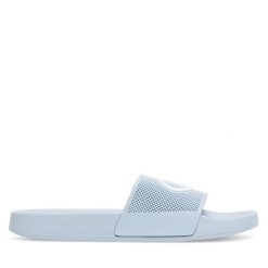 Klapki Champion. Niebieskie klapki damskie Champion, bez wzorów, bez obcasa. Za 79.99 zł.