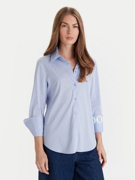 JOOP! Koszula 58 253B58Belli 30047553 Błękitny Slim Fit. Niebieskie bluzki damskie JOOP!, bez wzorów, z bawełny, bez kołnierzyka, bez ramiączek. Za 529.99 zł.