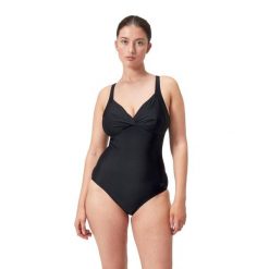 Damski kostium kąpielowy 1-częściowy Speedo Cross Knot Shaping. Czarne kostiumy jednoczęściowe damskie Speedo, l, bez wzorów, sportowe, do pływania. Za 376.25 zł.