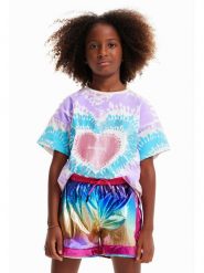 Desigual T-Shirt 23SGTK02 Kolorowy Regular Fit. T-shirty i topy dla dziewczynek Desigual, bez wzorów, z bawełny, bez ramiączek. Za 159.99 zł.