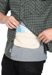 Pasek-portfel na pieniądze, 2 kieszenie na zamek, regulowany pasek. Białe paski damskie Trespass, bez wzorów, z materiału. Za 170.99 zł.