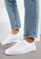 Białe Tenisówki Vices w Klasycznym Stylu Gallriva. Białe trampki i tenisówki damskie Born2be, bez wzorów, klasyczne, bez zapięcia. Za 44.99 zł.