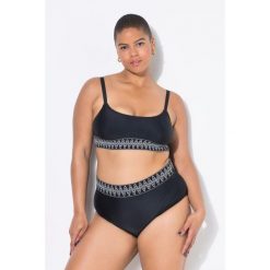 Damska Góra od bikini miękkie miseczki pas pod biustem z haftem. Czarne bikini damskie Ulla Popken, plus size, bez wzorów, plus size. Za 143.99 zł.