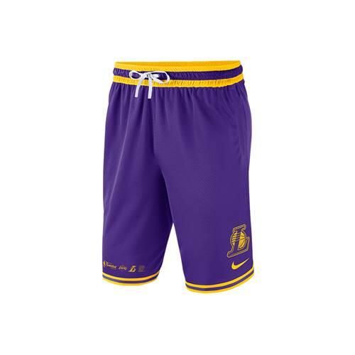 Spodnie koszykarskie męskie Nike Nba Los Angeles Lakers. Fioletowe krótkie spodenki sportowe męskie Nike, m, bez wzorów, z materiału, do koszykówki. Za 352.00 zł.