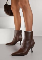 Brązowe Botki Vices na Szpilce Typu Kaczuszce Falunnea. Brązowe botki damskie Born2be, eleganckie, bez obcasa, na obcasie, bez zapięcia. Za 119.99 zł.