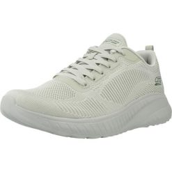 Kapcie SKECHERS BOBS SQUAD Zielony. Zielone kapcie damskie Skechers, bez wzorów, z materiału. Za 358.00 zł.