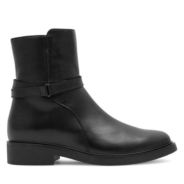 Botki GINO ROSSI. Czarne botki damskie Gino Rossi, bez obcasa, na płaskiej podeszwie, bez zapięcia. Za 329.99 zł.