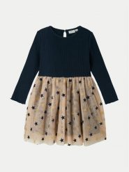 NAME IT Sukienka codzienna 13236039 Granatowy Regular Fit. Niebieskie sukienki dla dziewczynek Name it, bez wzorów, z bawełny, bez ramiączek. Za 99.99 zł.