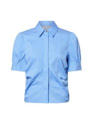 Neo Noir Bluzka damska z krótkim rękawem - Frannie Kobiety Bawełna niebieski w paski, 34. Niebieskie bluzki damskie Neo Noir, bez wzorów, z bawełny, eleganckie, bez kołnierzyka, bez ramiączek. Za 179.95 zł.