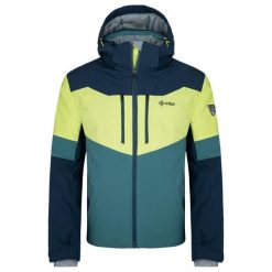 Męska kurtka narciarska Kilpi SION-M. Zielone kurtki snowboardowe męskie Kilpi, l, bez wzorów, z materiału, długie, z kapturem, narciarskie. Za 449.50 zł.