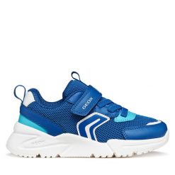 Sneakersy Geox. Niebieskie trampki i tenisówki chłopięce Geox, bez wzorów, bez zapięcia. Za 229.99 zł.