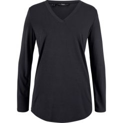 Shirt z dekoltem w serek bonprix szaro-czarny w paski. Bluzki damskie bonprix. Za 49.99 zł.