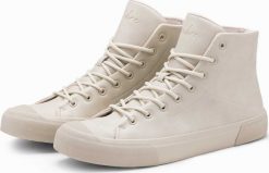 Ombre Wysokie męskie buty trampki z gumowym noskiem kremowe V1 OM-FOSH-0138 40. Białe trampki męskie Ombre, bez wzorów, z gumy, bez zapięcia. Za 179.99 zł.