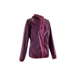 Kurtka do biegania RUN WIND damska. Fioletowe kurtki damskie KALENJI, z materiału. Za 49.99 zł.