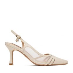 Szpilki Nine West. Białe szpilki damskie Nine West, bez wzorów, bez obcasa, bez zapięcia. Za 229.99 zł.