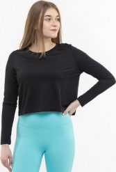 4f Koszulka damska longsleeve 4F F218 czarna 4FWSS24TFLOF218 20S L. Czarne t-shirty damskie 4f, l, bez wzorów, bez kołnierzyka. Za 100.49 zł.
