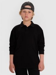 4F Longsleeve polo regular chłopięcy - czarny 164 (13-14 lat). Czarne t-shirty dla chłopców 4f, bez wzorów, z bawełny, bez ramiączek. W wyprzedaży za 49.99 zł.