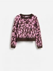 Sweter z żakardowym wzorem - wielobarwny. Swetry damskie Reserved, l, bez wzorów, z dzianiny, bez kołnierzyka, bez ramiączek, bez kaptura. Za 139.99 zł.