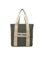 Tommy Jeans Torba Retro Cool Tote AM0AM13278 Khaki. Brązowe torby na ramię męskie Tommy Jeans, bez wzorów, z jeansu, retro, na ramię. Za 309.99 zł.