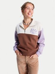 Roxy Bluza View Point Block ERJFT05014 Kolorowy Regular Fit. Bluzy damskie Roxy, l, bez wzorów, z bawełny, bez kaptura. Za 349.99 zł.