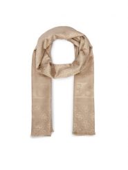 Guess Szal AW5685 POL03 Beżowy. Brązowe szaliki i chusty damskie Guess, z aplikacjami, z poliesteru. Za 194.99 zł.