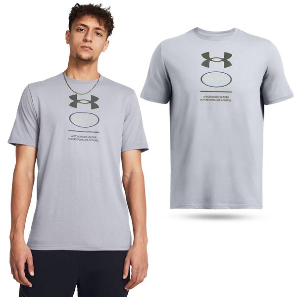 Koszulka fitness męska Under Armour UA Branded Gel Stack. Szare koszulki sportowe męskie Under Armour, m, bez wzorów, bez kołnierzyka, bez ramiączek, na fitness i siłownię. Za 77.91 zł.