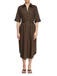 Comma Sukienka w stylu bluzki Kobiety Bawełna brązowy, 44. Brązowe bluzki damskie comma, bez wzorów, z bawełny, eleganckie, bez kołnierzyka, bez ramiączek. Za 329.95 zł.