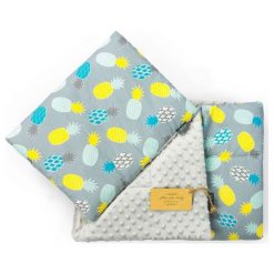 Floo For Baby Zestaw Do Wózka - Kocyk + Poduszka Minky Uni Minky Gray Fruits. Szare kocyki dla dzieci Floo For Baby. Za 77.00 zł.