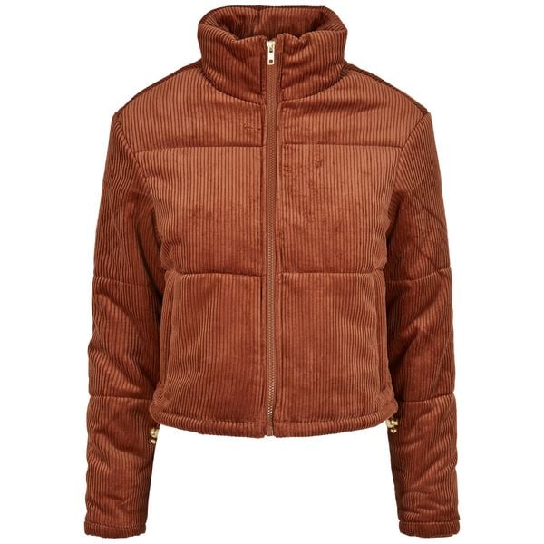 Kurtka damska Urban Classics corduroy puffer. Brązowe kurtki damskie Urban Classics, xs, bez wzorów, z tkaniny, bez kaptura. Za 300.80 zł.