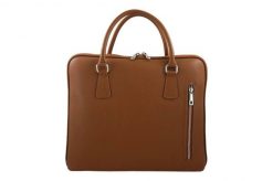 Torba skórzana na laptopa BARBERINI'S j. brązowa 899-12. Brązowe torby na laptopa damskie Barberinis, bez wzorów, ze skóry. Za 293.59 zł.