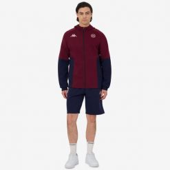 Bluza dresowa z kapturem Union Bordeaux-Bègles 2025/26. Czerwone bluzy męskie Kappa, bez wzorów, z dresówki, z kapturem. Za 403.00 zł.